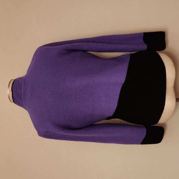 South Wool purple and black bias zippered wool sweater - Picture 3 of 5
